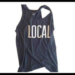Local Tank Top. Dark heathered gray.
